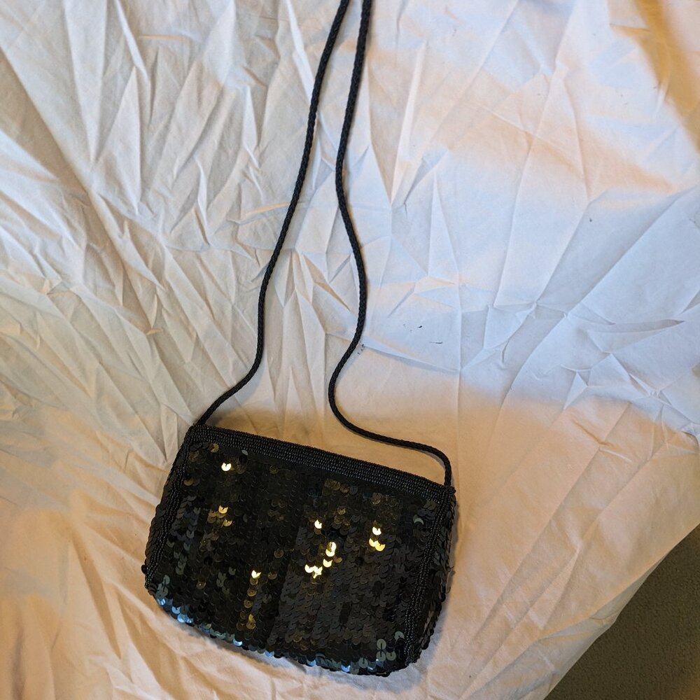 Dolce by Pierre Black Sequin Small Bag